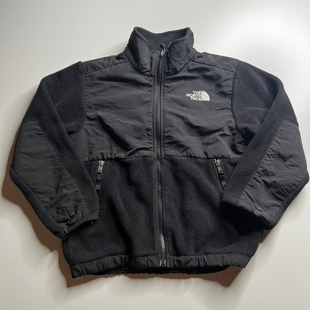 The North Face Boys Denali Fleece Jacket Black Full Zip Size S 7/8